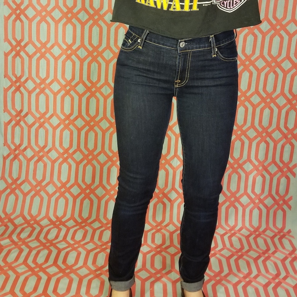 7 for All Mankind The Skinny Dark Wash Denim